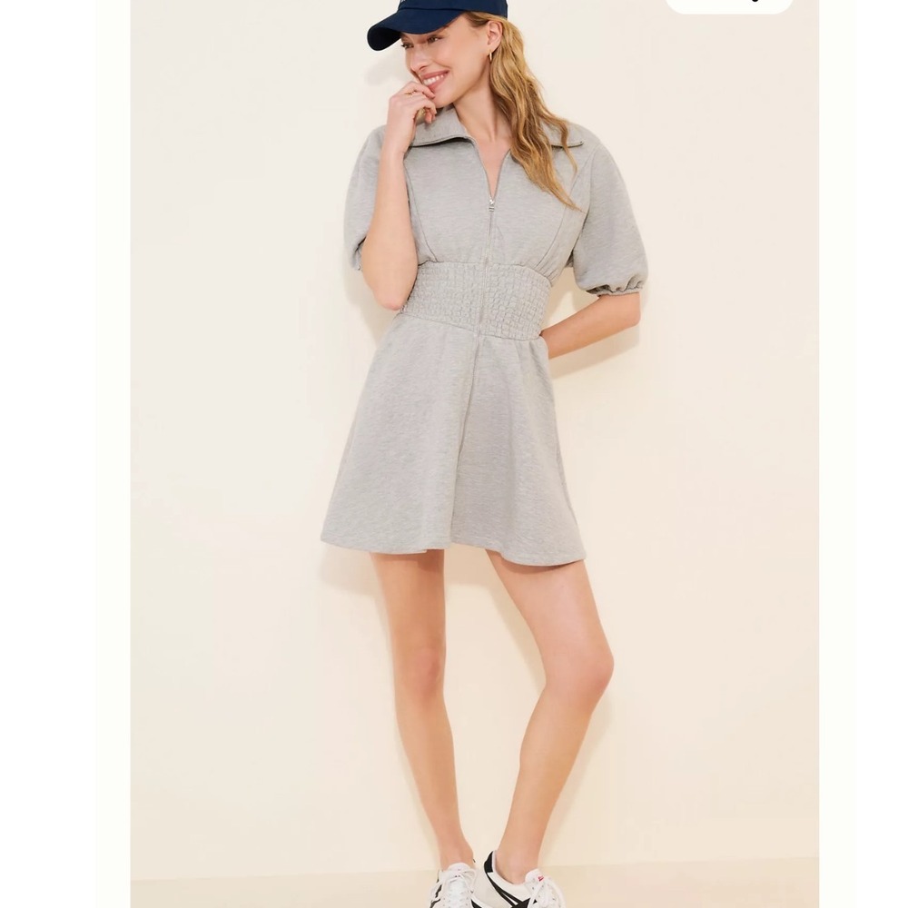 Daily Practice by Anthropologie Short Sleeve Smocked Waist Mini Dress Size L